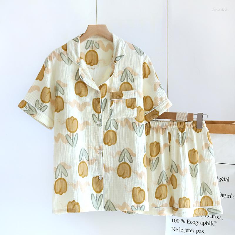 Women's Sleepwear Cotton Turn-Down Collar Night Wears For Women's Pajamas Summer Suit Short Sleeve Loose Flower Print Nightwears Ladies, Set 2
Women's Sleepwear Cotton Turn-Down Collar Night Wears For Women's Pajamas Summer Suit Short Sleeve Loose Flower Print Nightwears Ladies, Set 2