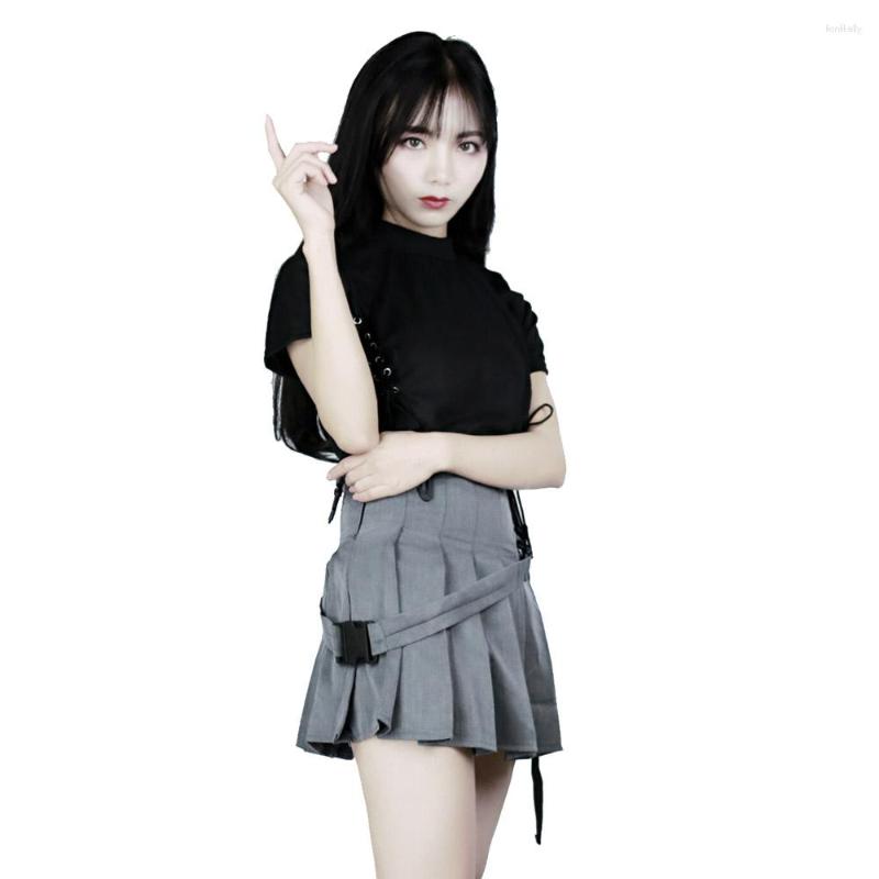 Women' T Shirts Sexy Women Shirt Black Short Skinny Top Tee With Bandage Summer Punk Cool T-shirt In Selling
Women' T Shirts Sexy Women Shirt Black Short Skinny Top Tee With Bandage Summer Punk Cool T-shirt In Selling