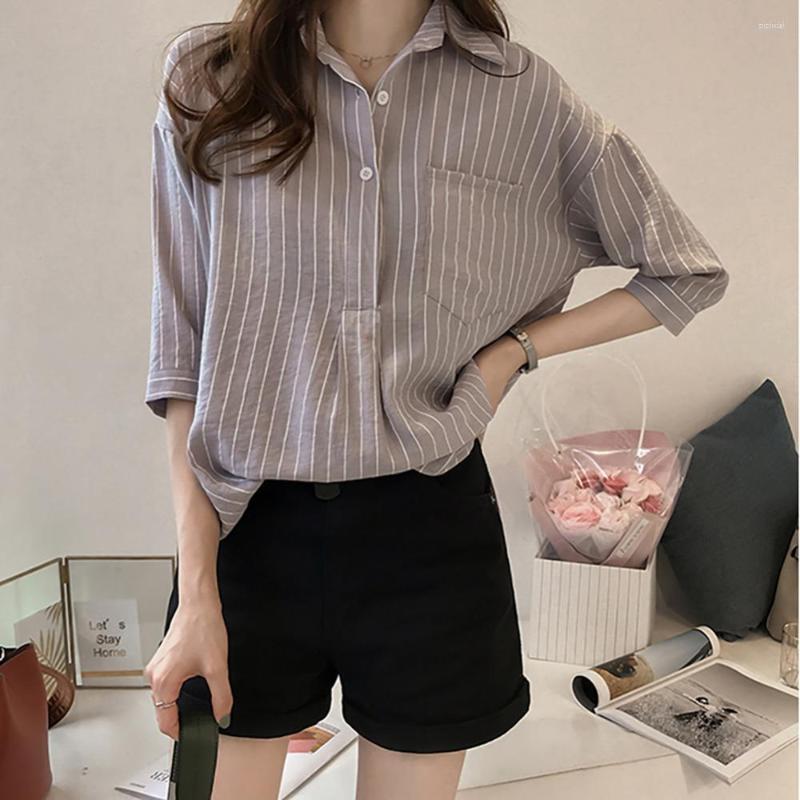 Women's Blouses Women Shirt Summer Striped Tops Loose 3/4 Sleeves Casual Lapel Collar Blouse Long Sleeve Turn-down Work, Pink
Women's Blouses Women Shirt Summer Striped Tops Loose 3/4 Sleeves Casual Lapel Collar Blouse Long Sleeve Turn-down Work, Pink