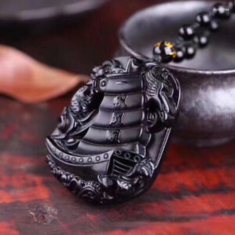 Pendant Necklaces Black Obsidian Smooth Sailing Necklace Amulet With Adjustable Chain
Pendant Necklaces Black Obsidian Smooth Sailing Necklace Amulet With Adjustable Chain
