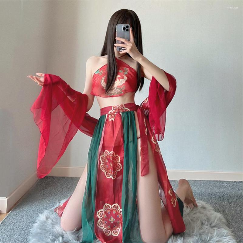 Bras Sets Chinese Traditional Sexy Lingerie Women Chiffon See Through Dress Suit Exotic Ancient China Cosplay Outfit Classic Costumes, Style a-red
Bras Sets Chinese Traditional Sexy Lingerie Women Chiffon See Through Dress Suit Exotic Ancient China Cosplay Outfit Classic Costumes, Style a-red