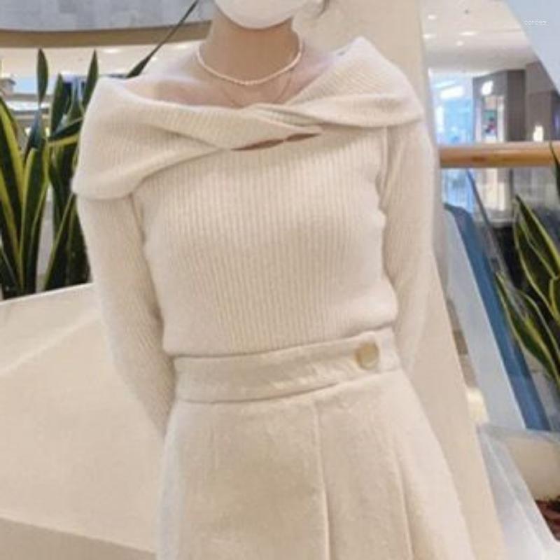 Women's Sweaters WAKUTA Long Sleeve Knitted Pullover Jumpers JAPAN Jersey Mujer Pull Femme Square Collar Off-shoulder Solid Color, White
Women's Sweaters WAKUTA Long Sleeve Knitted Pullover Jumpers JAPAN Jersey Mujer Pull Femme Square Collar Off-shoulder Solid Color, White