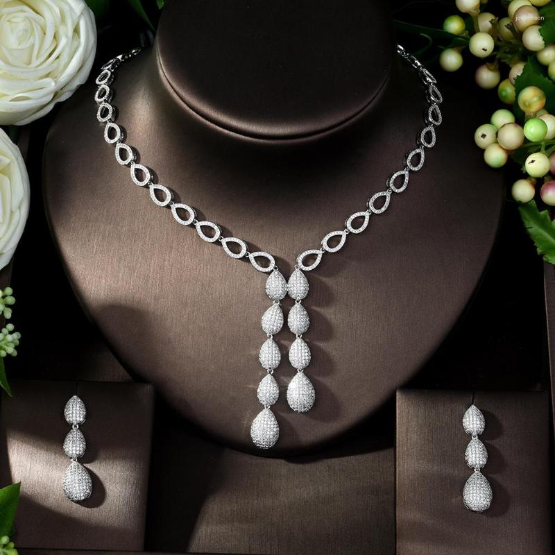 Necklace Earrings Set Fashion Sparkling Zircon Copper Wedding For Women Bijoux Femme Ensemble Bridesmaid Jewelry N-992, Picture shown
Necklace Earrings Set Fashion Sparkling Zircon Copper Wedding For Women Bijoux Femme Ensemble Bridesmaid Jewelry N-992, Picture shown