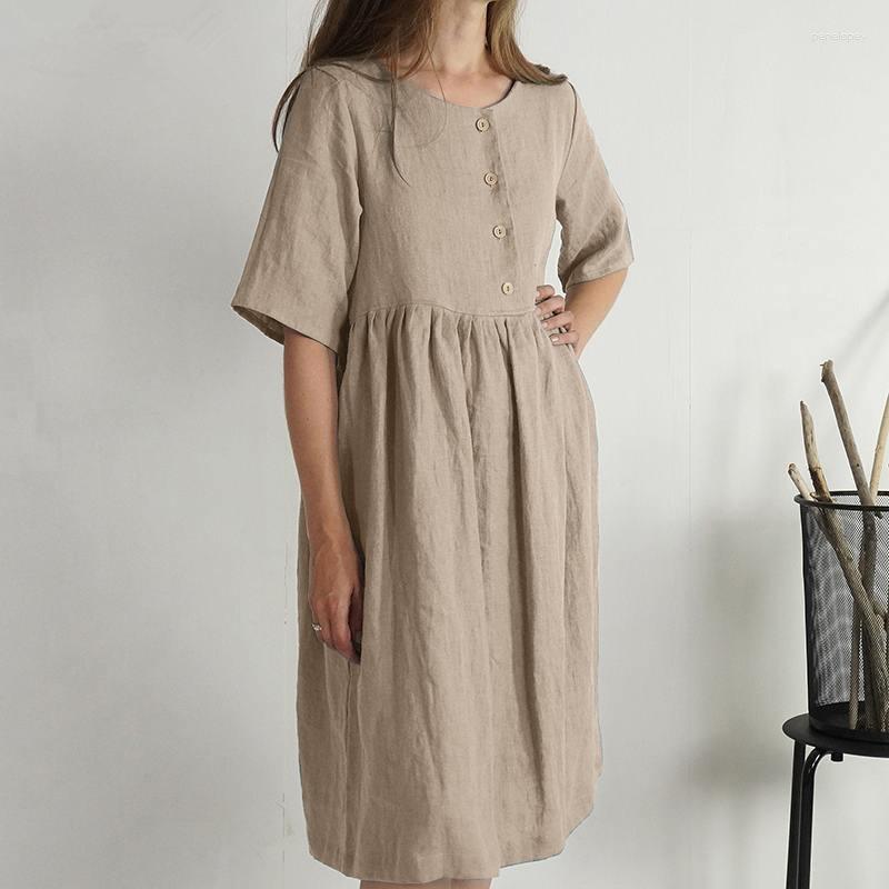 Casual Dresses Leisure Solid Green Blue Beach Loose Vintage Cotton Linen Dress Spring Simple Women Oversized Buttons Pocket, Khaki
Casual Dresses Leisure Solid Green Blue Beach Loose Vintage Cotton Linen Dress Spring Simple Women Oversized Buttons Pocket, Khaki