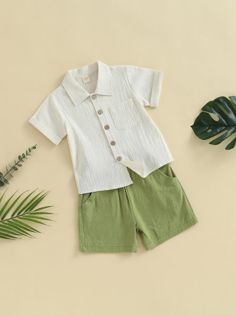 Clothing Sets Stylish 2-Piece Set For Boys Short Sleeve Shirts And Elastic Waist Shorts In Solid Colors Perfect Summer Outfits With, Blue
Clothing Sets Stylish 2-Piece Set For Boys Short Sleeve Shirts And Elastic Waist Shorts In Solid Colors Perfect Summer Outfits With, Blue
