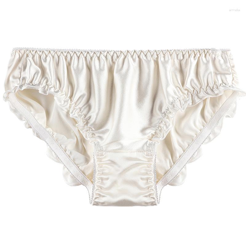Women' Panties Women' Sexy Silk Satin Briefs Comfortable Breathable Ruffle Milk Underwear Elastic Women Underpanties Seamless Lingerie, White
Women' Panties Women' Sexy Silk Satin Briefs Comfortable Breathable Ruffle Milk Underwear Elastic Women Underpanties Seamless Lingerie, White