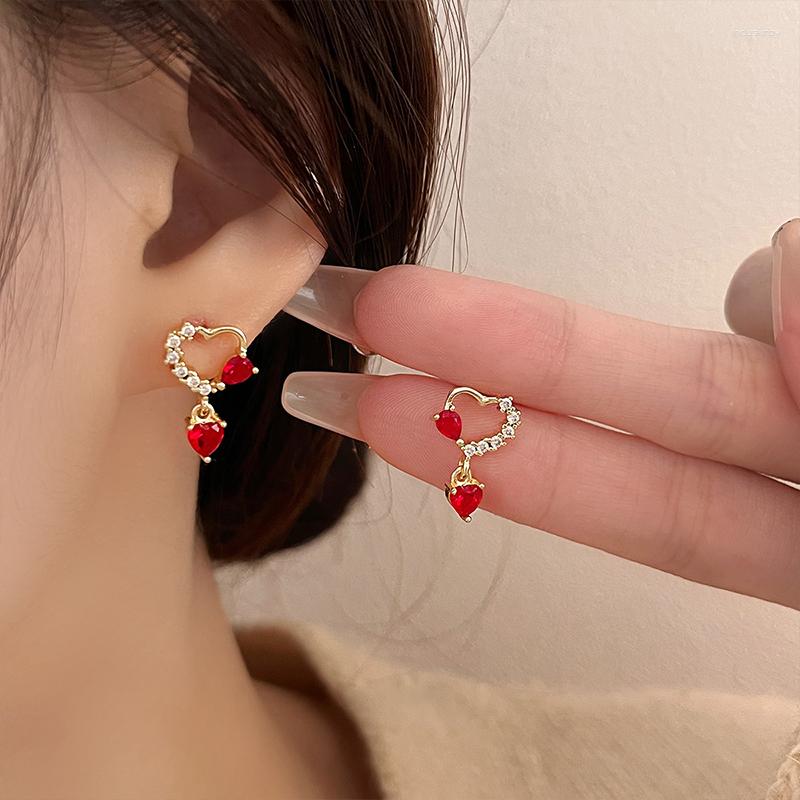 Dangle Earrings Summer 925 Sterling Silver Red Love For Women Small And Cute Heart Shaped Zircon Party Fashion Jewelry
Dangle Earrings Summer 925 Sterling Silver Red Love For Women Small And Cute Heart Shaped Zircon Party Fashion Jewelry