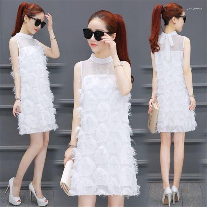 Casual Dresses 2023 Summer Fashion Women' Korean Version Temperament Mesh Sleeveless Chiffon Bottom Tassel Sexy Dress A-line Trend, Black
Casual Dresses 2023 Summer Fashion Women' Korean Version Temperament Mesh Sleeveless Chiffon Bottom Tassel Sexy Dress A-line Trend, Black