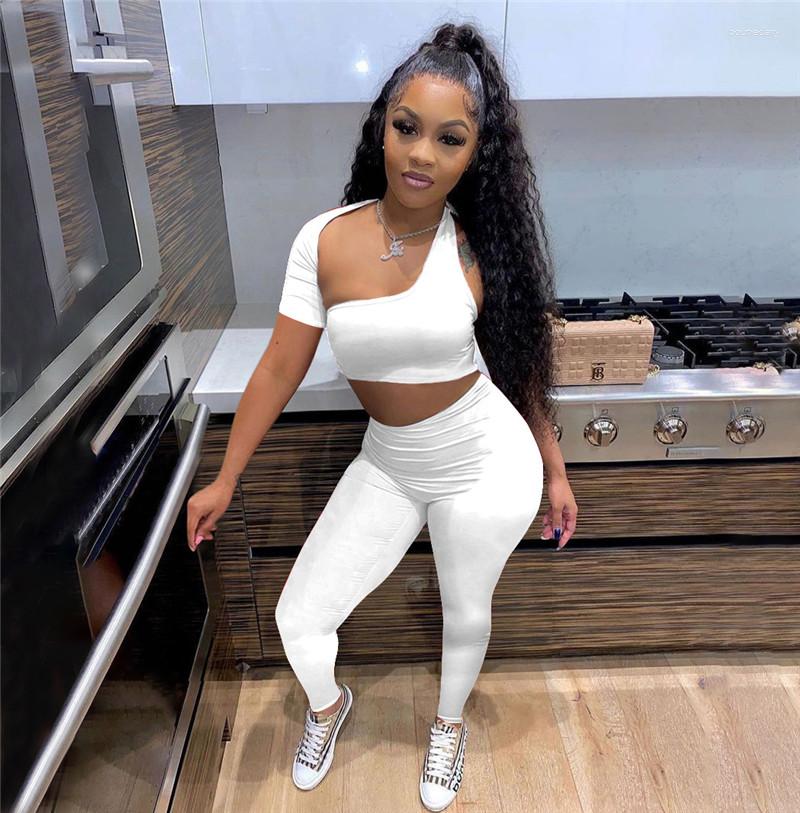 Women's Two Piece Pants Sexy Women Tracksuit Short Sleeve One Shoulder Crop Top Bodycon Pencil Sets Fashion Fitness Joggers Clothes, White
Women's Two Piece Pants Sexy Women Tracksuit Short Sleeve One Shoulder Crop Top Bodycon Pencil Sets Fashion Fitness Joggers Clothes, White