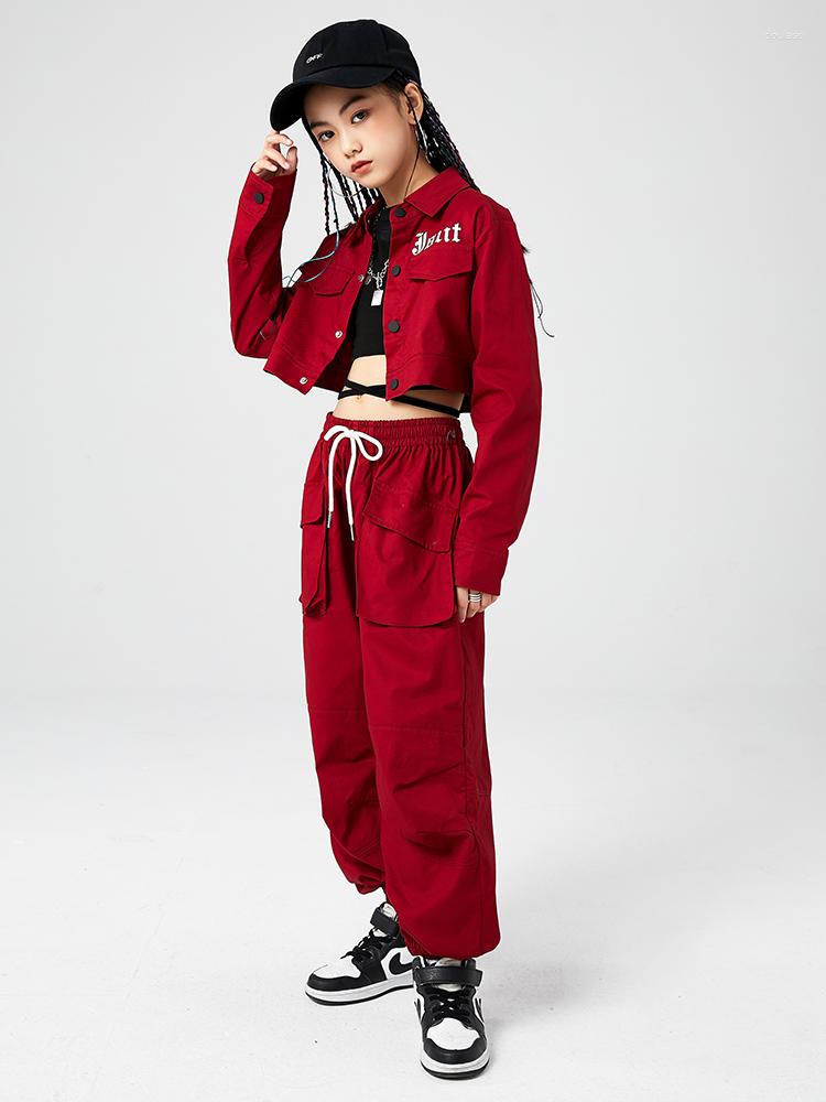 Stage Wear Girls Jazz Dance Costume Hip Hop Performance Clothes Red Long Sleeves Cargo Pants Navel Coat Kpop Kids Outfit BL9646, 2pcs
Stage Wear Girls Jazz Dance Costume Hip Hop Performance Clothes Red Long Sleeves Cargo Pants Navel Coat Kpop Kids Outfit BL9646, 2pcs
