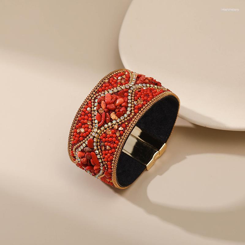 Bangle Bohemian Retro Women's Bracelet Punk Style Full Rhinestone Handmade Beading Personality Charm Female Cuff Jewelry Woman
Bangle Bohemian Retro Women's Bracelet Punk Style Full Rhinestone Handmade Beading Personality Charm Female Cuff Jewelry Woman