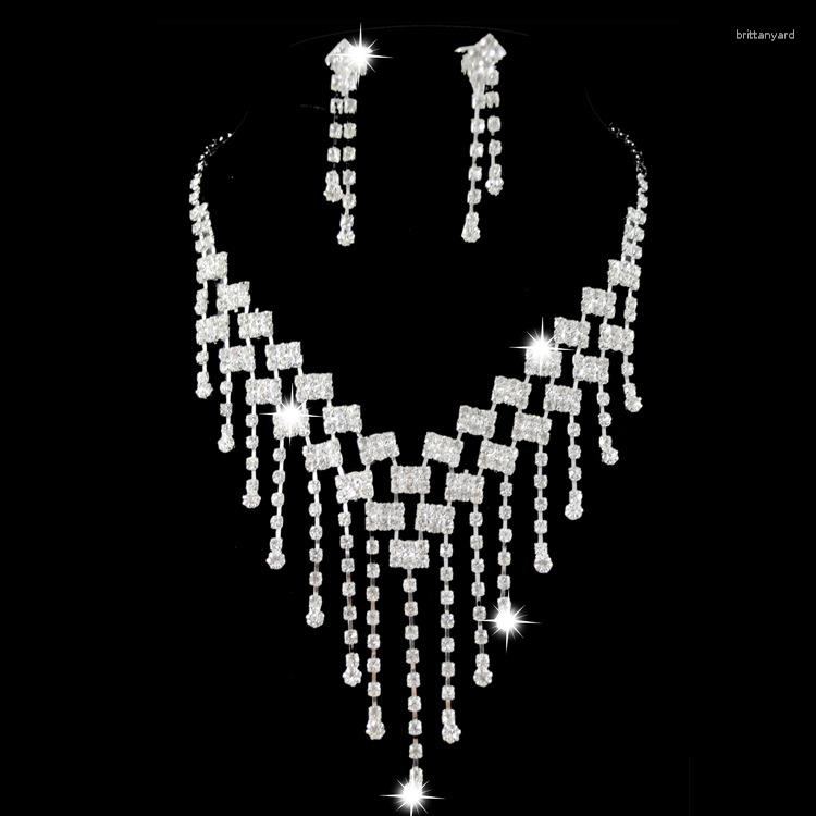 Necklace Earrings Set Classic Female White Crystal Jewelry Charm Silver Color Tassel Dangle Earring For Women Dainty Zircon Wedding Chain, Picture shown
Necklace Earrings Set Classic Female White Crystal Jewelry Charm Silver Color Tassel Dangle Earring For Women Dainty Zircon Wedding Chain, Picture shown