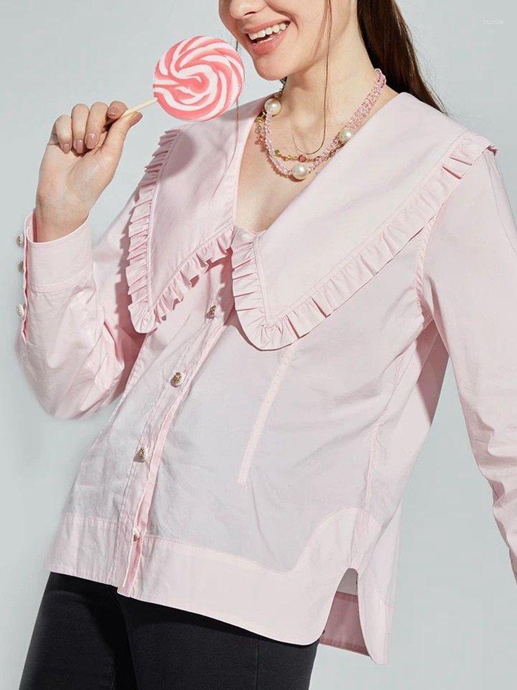 Women's Blouses 2023 Spring And Autumn Candy Color Letter Embroidery Lapel V-neck Shirt, Pink
Women's Blouses 2023 Spring And Autumn Candy Color Letter Embroidery Lapel V-neck Shirt, Pink
