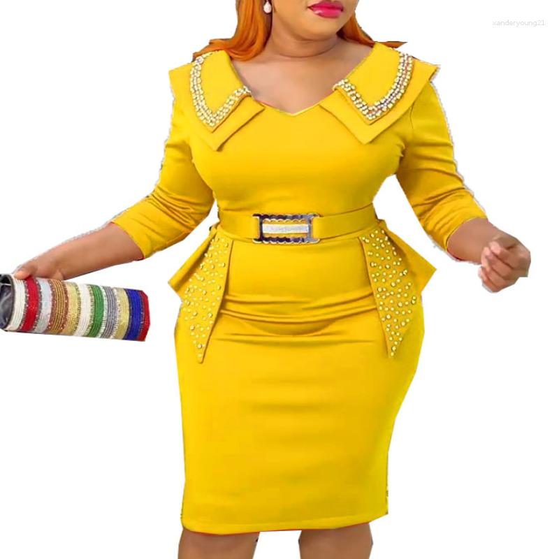 Ethnic Clothing African Dresses For Women Summer Elegant 3/4 Sleeve Polyester Orange Yellow White Knee-length Dress Clothes
Ethnic Clothing African Dresses For Women Summer Elegant 3/4 Sleeve Polyester Orange Yellow White Knee-length Dress Clothes
