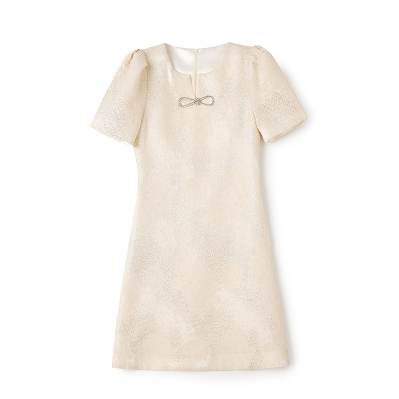 2023 Summer Apricot Solid Color Ribbon Tie Bowknot Dress Short Sleeve Round Neck Short Casual Dresses W3L044203, Multi
2023 Summer Apricot Solid Color Ribbon Tie Bowknot Dress Short Sleeve Round Neck Short Casual Dresses W3L044203, Multi