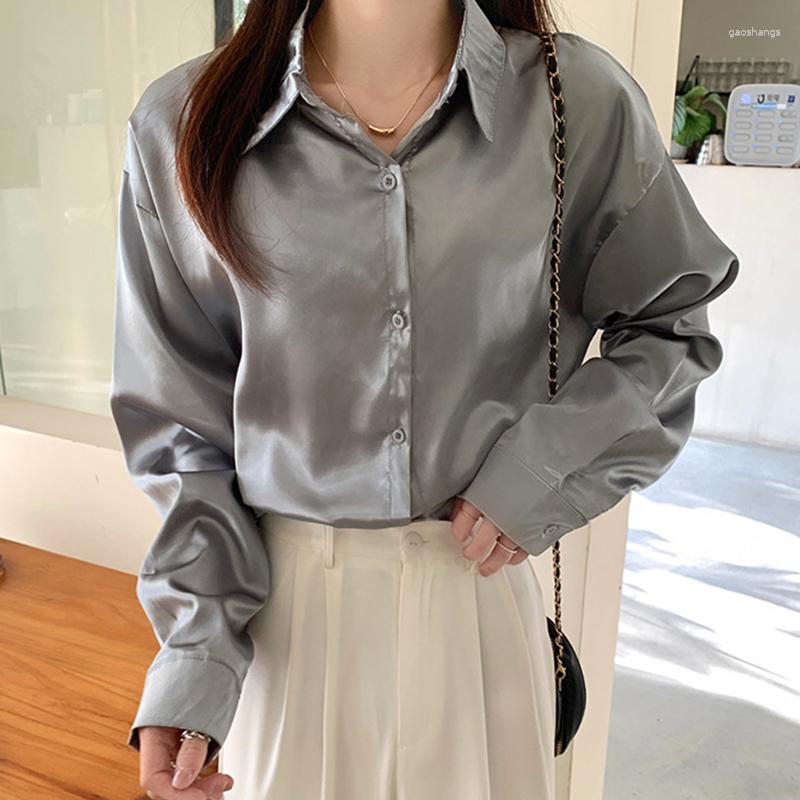 Women' Blouses 2023 Summer Casual Office Lady Silk Shirt Vintage Long Sleeve Green Women Fashion Loose Satin Blouse Women' Tops 21494, White
Women' Blouses 2023 Summer Casual Office Lady Silk Shirt Vintage Long Sleeve Green Women Fashion Loose Satin Blouse Women' Tops 21494, White
