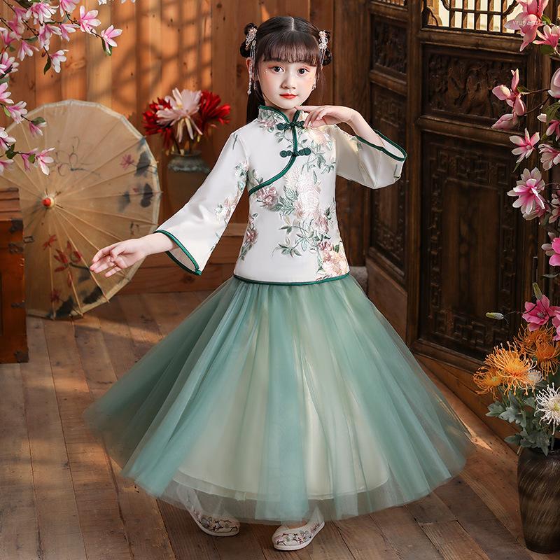 Ethnic Clothing Girl Chinese Traditional Cheongsam Hanfu Tang Suit Fairy Princess Qipao Dress Children Year Festival Ancient Costume Set
Ethnic Clothing Girl Chinese Traditional Cheongsam Hanfu Tang Suit Fairy Princess Qipao Dress Children Year Festival Ancient Costume Set