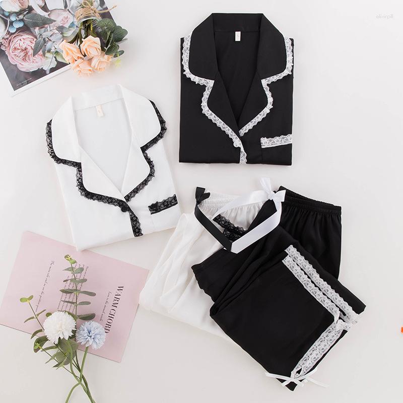 Women's Sleepwear FZSLCYIYI Summer Lace Trim Satin Long Sleeve Pants Pajama Set Bride Bridesmaid Wedding Nightwear Homewear, Black
Women's Sleepwear FZSLCYIYI Summer Lace Trim Satin Long Sleeve Pants Pajama Set Bride Bridesmaid Wedding Nightwear Homewear, Black