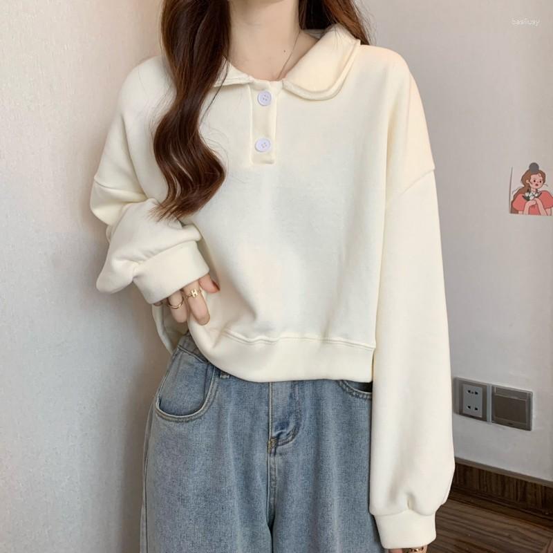 Women's Hoodies Autumn Women's Clothing Korean Fashion Baggy Solid Color Pullover Sweatshirt Button Lapel Raglan Sleeves Long, Milk apricot color
Women's Hoodies Autumn Women's Clothing Korean Fashion Baggy Solid Color Pullover Sweatshirt Button Lapel Raglan Sleeves Long, Milk apricot color