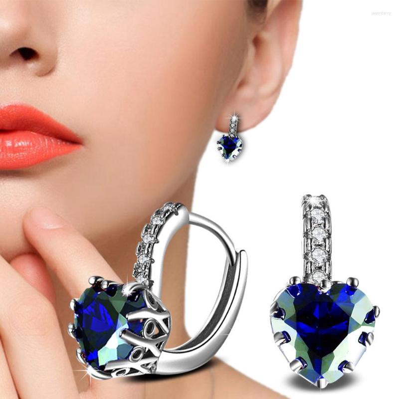Stud Earrings S 925 Silver Needle Jewelry Zircon For Women Brincos Love Heart Blue Crystal Accessorie Wedding
Stud Earrings S 925 Silver Needle Jewelry Zircon For Women Brincos Love Heart Blue Crystal Accessorie Wedding