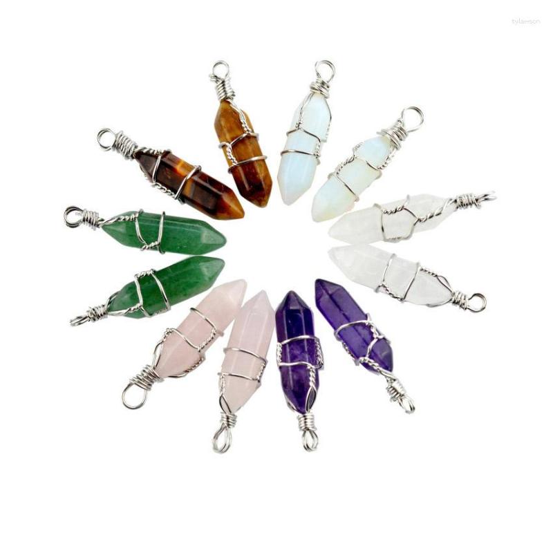 Pendant Necklaces Hexagonal Column Natural Stone Silver Color Wire Crystal Lapis Lazuli Tiger Eye Amethys Opal Pendent Necklace For Women
Pendant Necklaces Hexagonal Column Natural Stone Silver Color Wire Crystal Lapis Lazuli Tiger Eye Amethys Opal Pendent Necklace For Women
