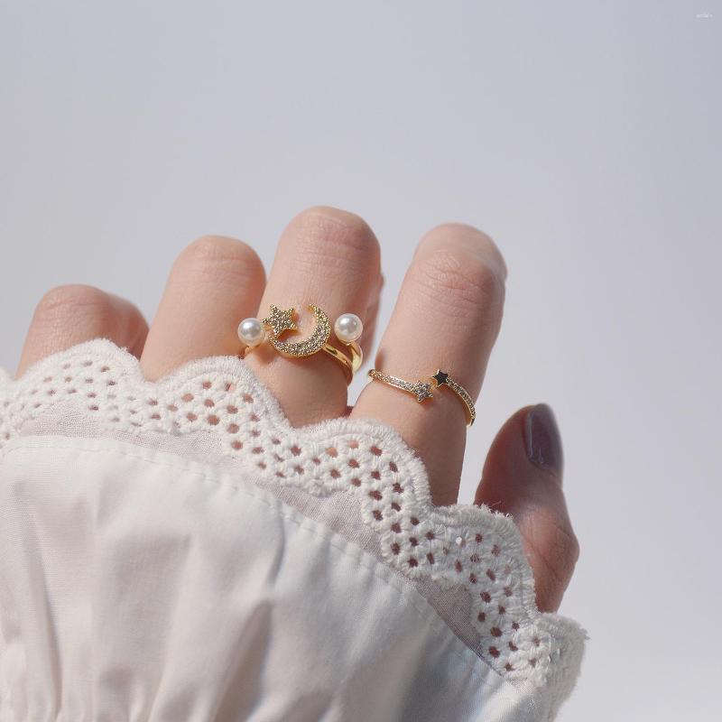 Cluster Rings 14k Gold Plated Fashion Jewelry Micro-set Zircon Pearl Simple Star Moon Meteor For Woman
Cluster Rings 14k Gold Plated Fashion Jewelry Micro-set Zircon Pearl Simple Star Moon Meteor For Woman