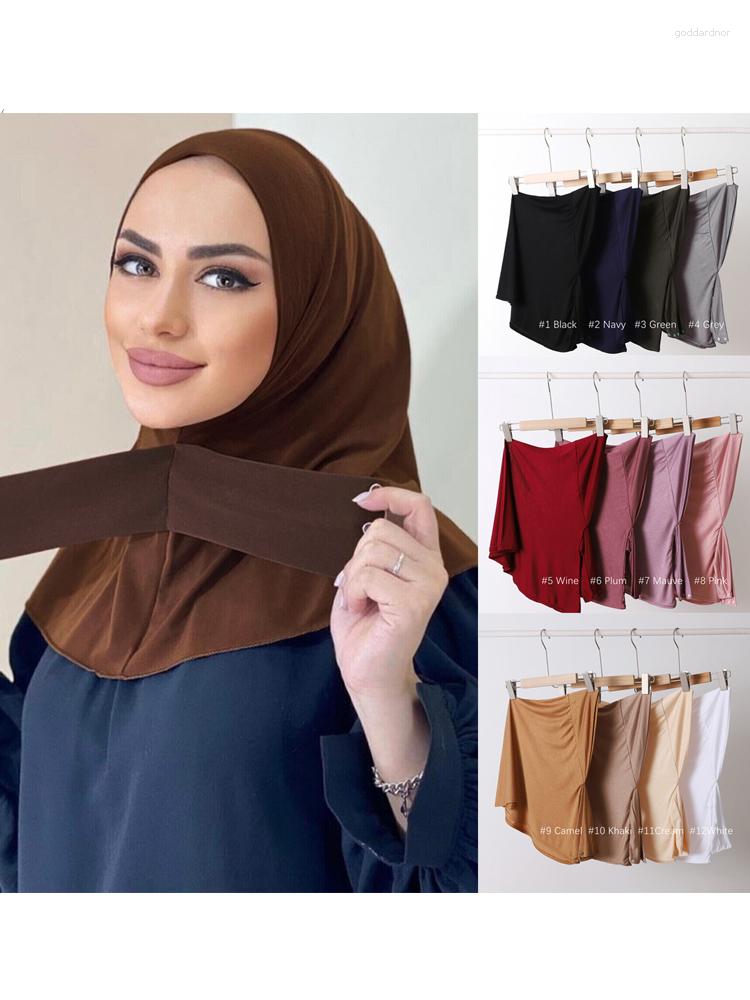 Scarves 2023 Turkey Ready To Wear Snap Fastener Hijab For Muslim Women Full Cover Head Wraps Scarf Islam Turban Caps Turbante Mujer