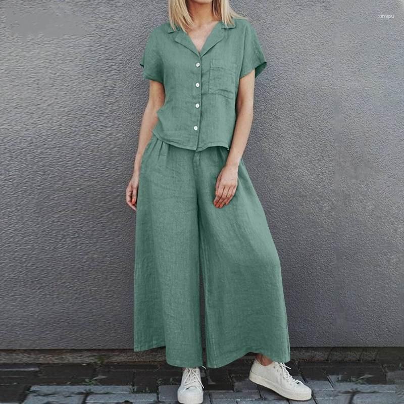 Women' Two Piece Pants Elegant Solid Color Cotton Linen Sets V-Neck Turn Down Collar Single Breasted Shirt Top Higt Waist Wide Leg, Style 1
Women' Two Piece Pants Elegant Solid Color Cotton Linen Sets V-Neck Turn Down Collar Single Breasted Shirt Top Higt Waist Wide Leg, Style 1
