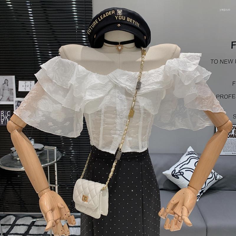 Women' Blouses In Women' Clothing 2023 Summer Off Shoulder Ruffled Design Chest Wrapped Vintage Shirt Short Top, White
Women' Blouses In Women' Clothing 2023 Summer Off Shoulder Ruffled Design Chest Wrapped Vintage Shirt Short Top, White