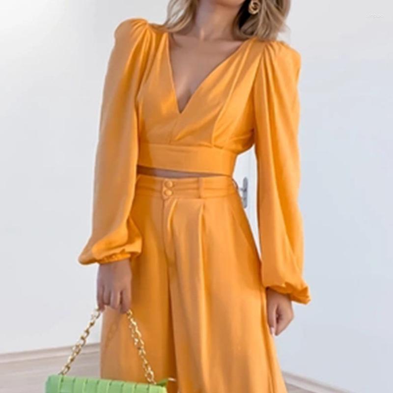 Women' Two Piece Pants 2023 V-neck Lantern Long Sleeve Pieces Set High Waist Shirt Wide Leg Large Fashion Casual Elegant Women Pant Sets, Purple
Women' Two Piece Pants 2023 V-neck Lantern Long Sleeve Pieces Set High Waist Shirt Wide Leg Large Fashion Casual Elegant Women Pant Sets, Purple