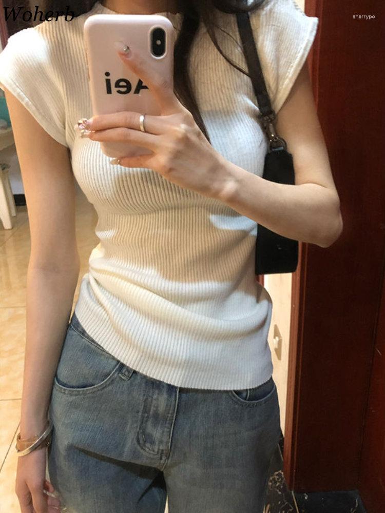 Women' T Shirts Woherb 2023 Summer Korean Mock Neck Tshirt All Mack Woman Short Sleeve Knitted Tunic Tees Elegant Chic Slim Solid Casual, White
Women' T Shirts Woherb 2023 Summer Korean Mock Neck Tshirt All Mack Woman Short Sleeve Knitted Tunic Tees Elegant Chic Slim Solid Casual, White