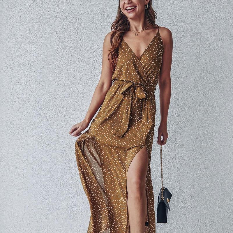 Casual Dresses 2023 Polka Dot Print Long Dress Summer Sexy Backless Bandage Slit Beach Sundresses Female Elegant V Neck Sleeveless, Bu2
Casual Dresses 2023 Polka Dot Print Long Dress Summer Sexy Backless Bandage Slit Beach Sundresses Female Elegant V Neck Sleeveless, Bu2