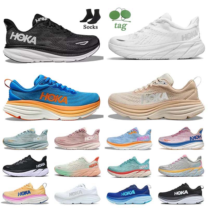 

Hoka One One Clifton 8 9 hokas Running Shoes Bondi 8 White Black Coastal Sky Vibrant Orange Shifting Sand Airy Carbon X 2 Sneakers Women Men Outdoor Jogging Trainers, #38