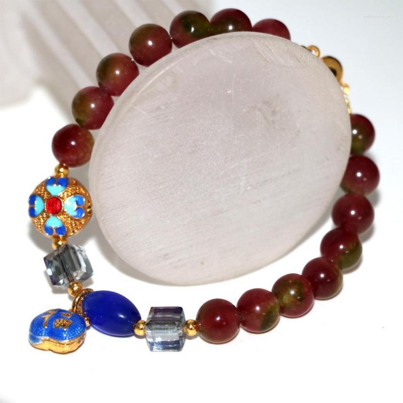 Strand 8mm Multicolor Chalcedony Jades Stone Round Beads Bracelet Bangle Cloisonne Women High Quality Jewelry 7.5inch B2950
Strand 8mm Multicolor Chalcedony Jades Stone Round Beads Bracelet Bangle Cloisonne Women High Quality Jewelry 7.5inch B2950