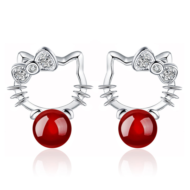 Women's 925 Sterling Silver Stud Earrings Designer Classic Diamond Cat Shiny Crystal Stud Earrings 14k gold stud Red Agate Stone Wedding Party Earrings Jewelry
Women's 925 Sterling Silver Stud Earrings Designer Classic Diamond Cat Shiny Crystal Stud Earrings 14k gold stud Red Agate Stone Wedding Party Earrings Jewelry