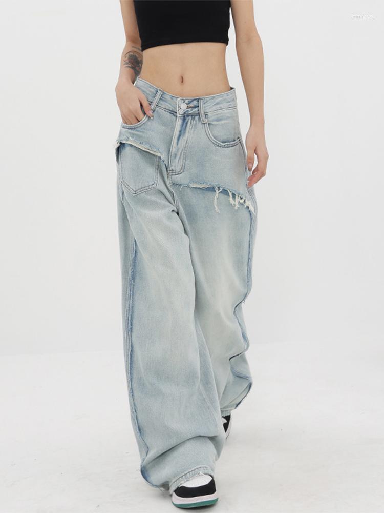 Women's Jeans Women Retro Wash Straight High Waist Jean Trousers Baggy Ripped Tassel Design Denim Pants Female American Style Streetwear, Blue
Women's Jeans Women Retro Wash Straight High Waist Jean Trousers Baggy Ripped Tassel Design Denim Pants Female American Style Streetwear, Blue