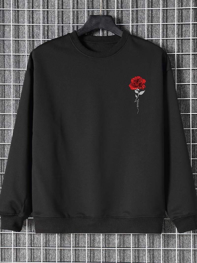 Men's T Shirts Regular Fit Casual Crew Neck Pullover Sweatshirts Red Rose Print Graphic, Navy blue
Men's T Shirts Regular Fit Casual Crew Neck Pullover Sweatshirts Red Rose Print Graphic, Navy blue