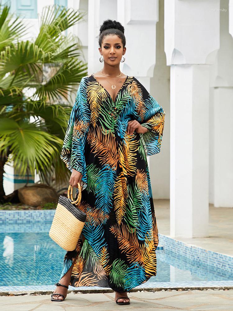 Women's Swimwear Kaftan Dressese For Women Rayon Plus Size Boho Dress V Neck Beach Cover-ups 2023 Robe Maxi Loose Beachwear Bikini Cover Up, As photo
Women's Swimwear Kaftan Dressese For Women Rayon Plus Size Boho Dress V Neck Beach Cover-ups 2023 Robe Maxi Loose Beachwear Bikini Cover Up, As photo