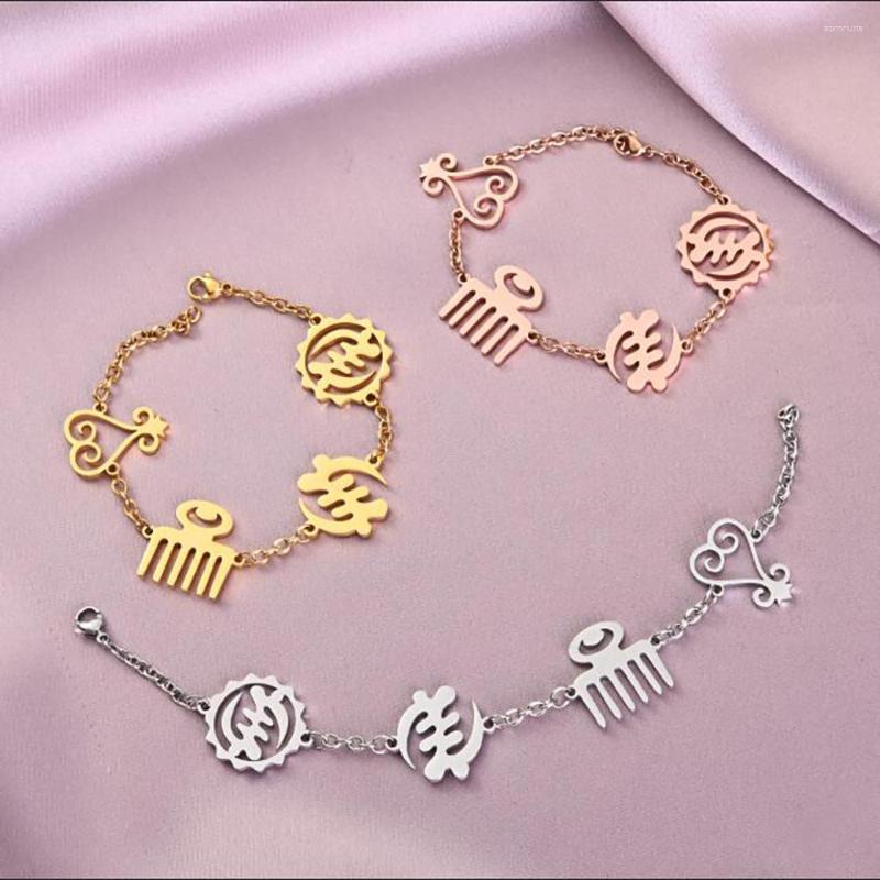 Charm Bracelets Custom African Symbol Golden Stainless Steel Adinkra Gye Nyame Hand Chains Woman Man Ethnic Jewelry Gifts
Charm Bracelets Custom African Symbol Golden Stainless Steel Adinkra Gye Nyame Hand Chains Woman Man Ethnic Jewelry Gifts