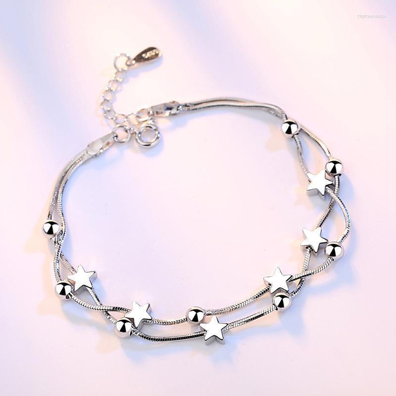 Link Bracelets Chain Five-pointed Star Square Round Bead Bracelet Ladies High Quality Jewelry Double Raym22
Link Bracelets Chain Five-pointed Star Square Round Bead Bracelet Ladies High Quality Jewelry Double Raym22