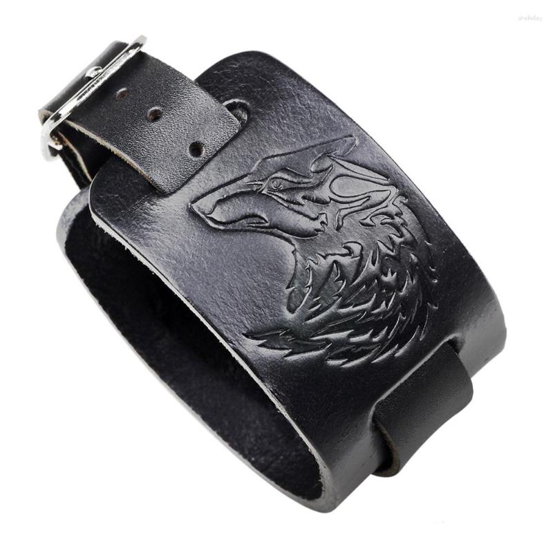 Charm Bracelets Vintage Rock Black Wide Man Wolf Pattern Leather Bracele Adjustable Women Bangles Jewelry Trendy Punk
Charm Bracelets Vintage Rock Black Wide Man Wolf Pattern Leather Bracele Adjustable Women Bangles Jewelry Trendy Punk