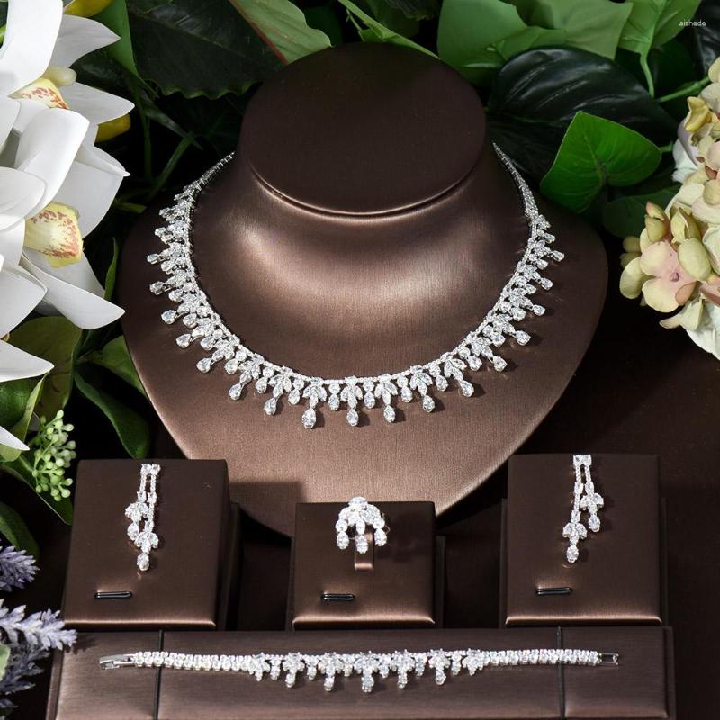 Necklace Earrings Set Fashion Latest Bridal Wedding High Quality Leaf Water Drop CZ Women Anniversary 4pcs And Earring N-303, Picture shown
Necklace Earrings Set Fashion Latest Bridal Wedding High Quality Leaf Water Drop CZ Women Anniversary 4pcs And Earring N-303, Picture shown