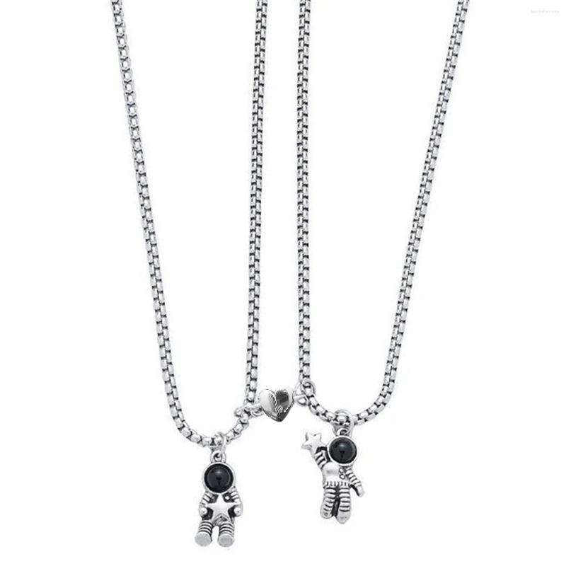 Pendant Necklaces 1pair/pack Magnetic Attracted Relationship Friendship Couple Necklace Anniversary Gift Chain Astronaut Jewelry Spaceman
Pendant Necklaces 1pair/pack Magnetic Attracted Relationship Friendship Couple Necklace Anniversary Gift Chain Astronaut Jewelry Spaceman