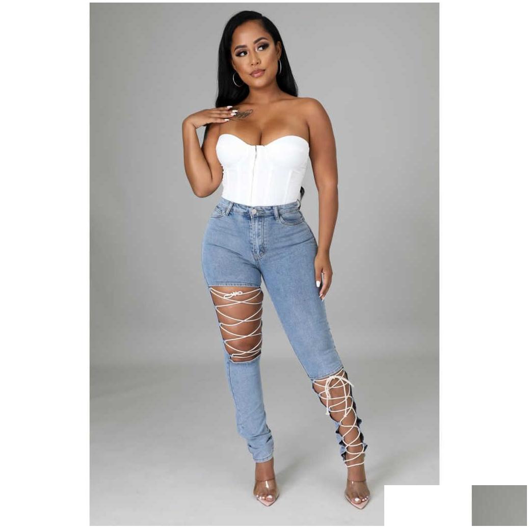 Women'S Jeans Women Elastic Perforated Leggings Fashion Creative Strap Died Hole Drop Delivery Apparel Womens Clothing Dhfkm, Light blue
Women'S Jeans Women Elastic Perforated Leggings Fashion Creative Strap Died Hole Drop Delivery Apparel Womens Clothing Dhfkm, Light blue