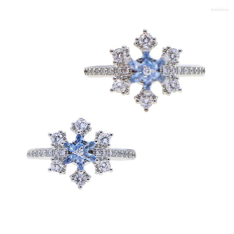 Wedding Rings Fashion Ring Paved White Light Blue Cubic Zirconia CZ Snowflake Spinning Rotation Finger Drop Ship
Wedding Rings Fashion Ring Paved White Light Blue Cubic Zirconia CZ Snowflake Spinning Rotation Finger Drop Ship