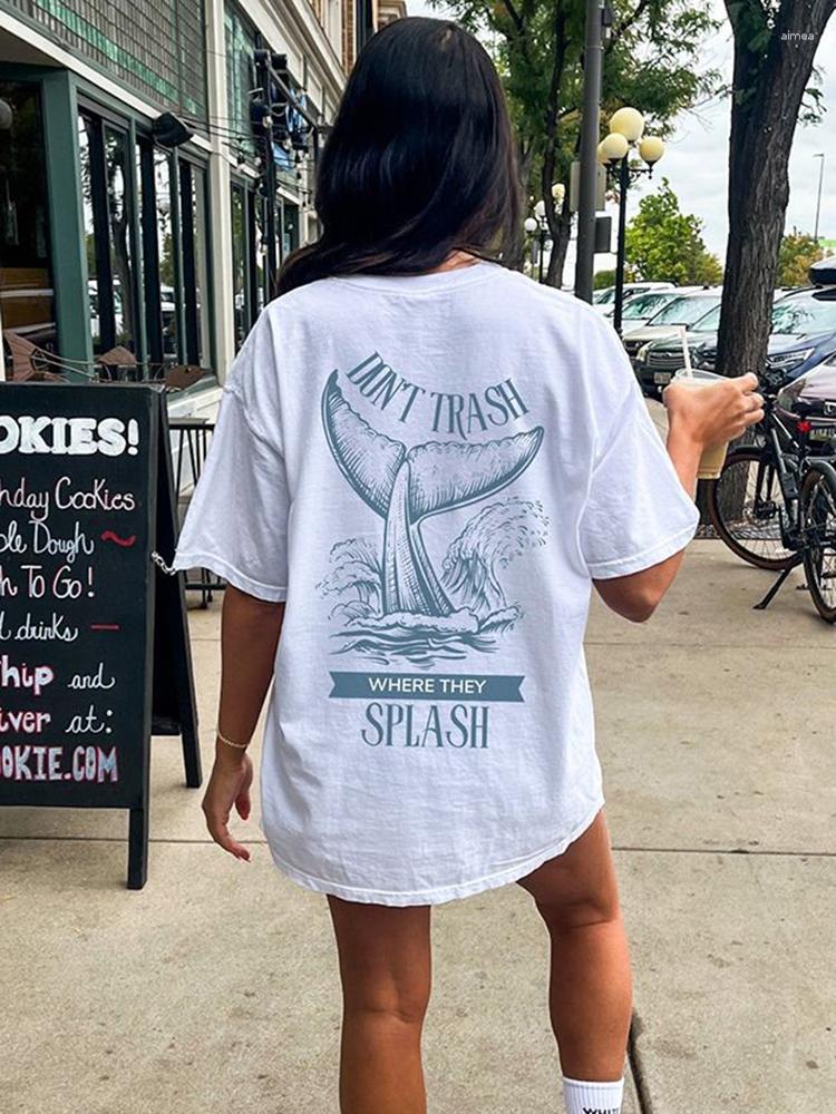 Women' T Shirts Don't Trash Where They Splash Print Women Cotton T-Shirts Vintage Oversize Trend Short Sleeve Street Hip Hop Female Tee, Khaki
Women' T Shirts Don't Trash Where They Splash Print Women Cotton T-Shirts Vintage Oversize Trend Short Sleeve Street Hip Hop Female Tee, Khaki