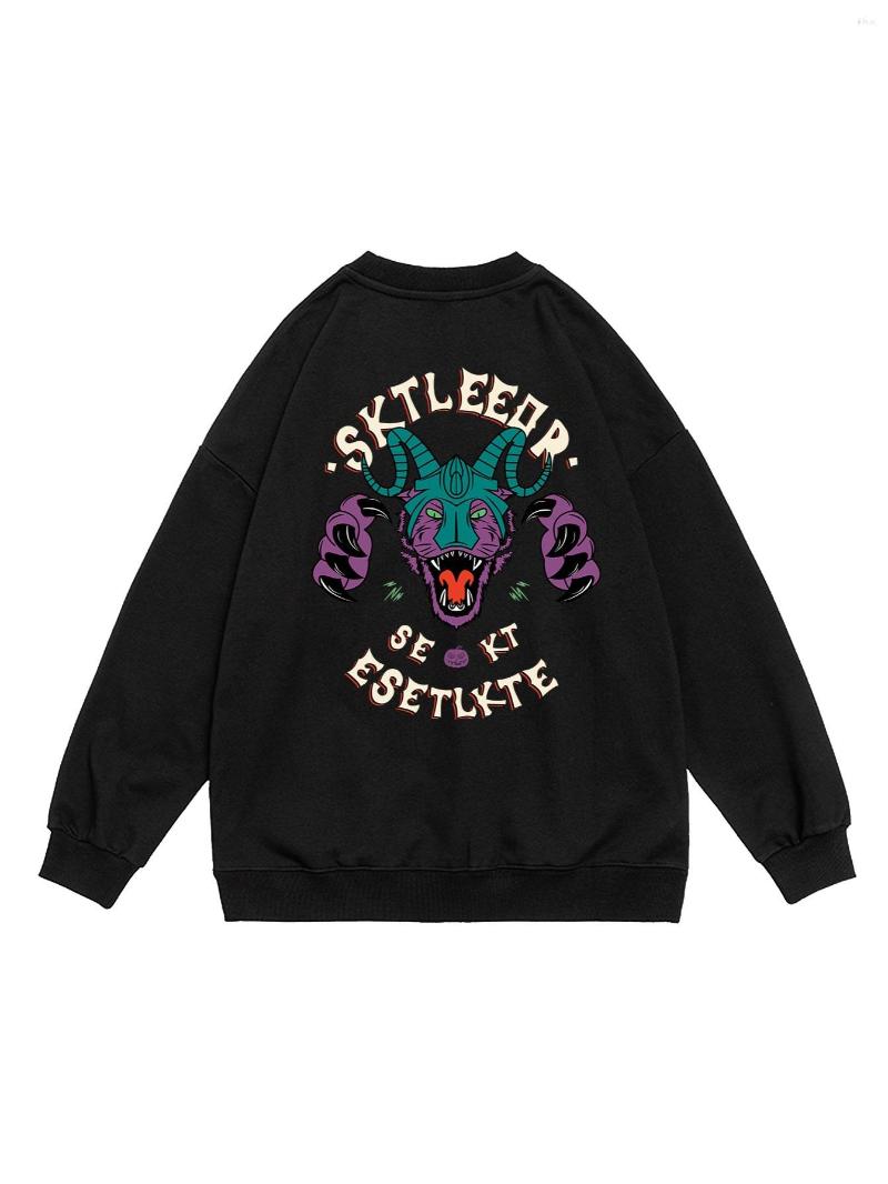 Men's T Shirts Round Neck Printed Sweatshirt, Black