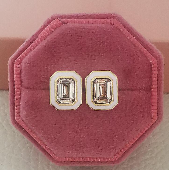 Sterg Sier Stud Earrings Princess Cut 5A Cubic Zirconia | Simple Fashion Jewelry for Women