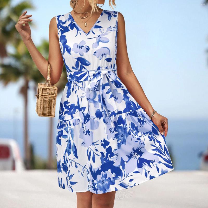 Casual Dresses Women' Summer Sleeveless Flower Print Swing Dress For Women Short, Blue
Casual Dresses Women' Summer Sleeveless Flower Print Swing Dress For Women Short, Blue