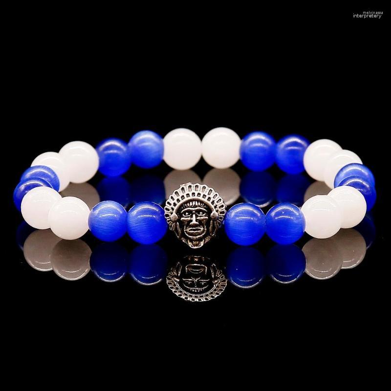 Strand Nature Blue Opal With White Chalcedony Charm Bracelets Men Natural Stone Beads For Women Jewelry Head Bangle
Strand Nature Blue Opal With White Chalcedony Charm Bracelets Men Natural Stone Beads For Women Jewelry Head Bangle